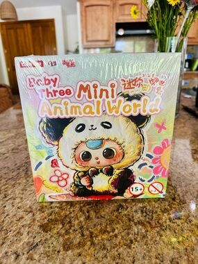 6 Pack of Baby Three Mini Animal World Plush Toy Key Chains- Unopened